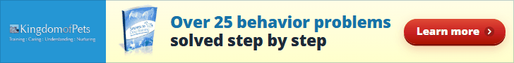 Over 25 behavior problems solved step by step. Shown with the Secrets to Dog Training eBook cover.