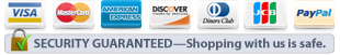 Visa, Mastercard, American Express, Discover, Diners Club, JCB and PayPal accepted